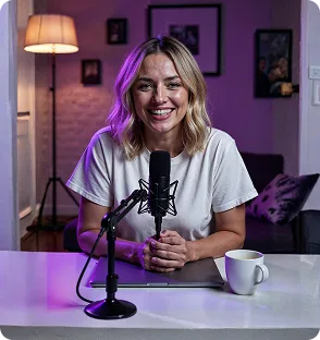 Creator with microphone